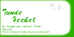 tunde heckel business card